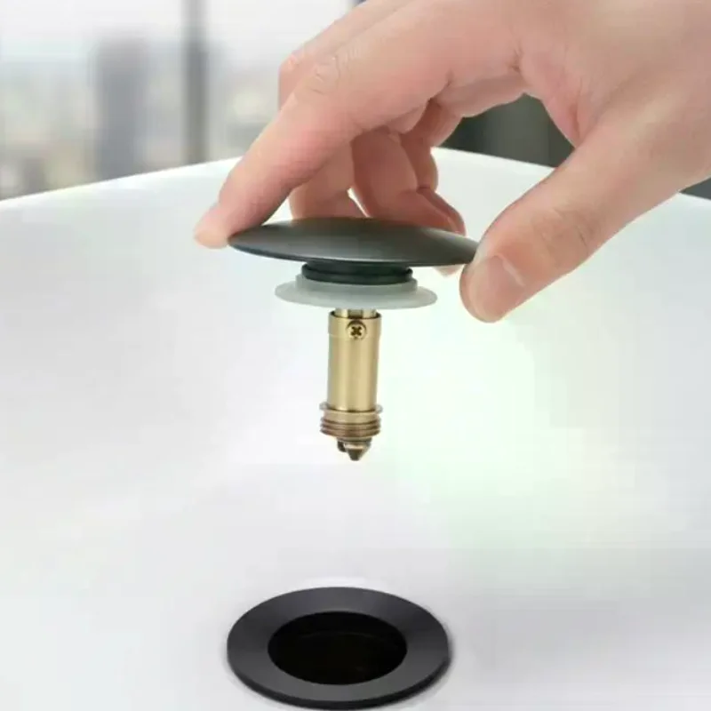 

Silver Chrome Basin Waste Sink Plug 66mm PopUp Cap Click Clack Push Button Replacement Part For Bathroom Sink Drain Stopper