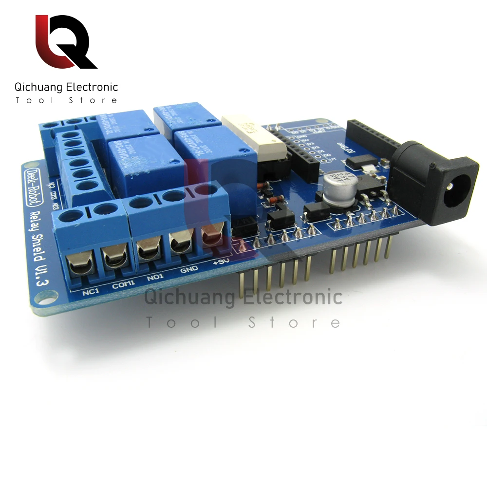 Módulo de Relé Placa de Extensão, Escudo, Compatível para Módulo Arduino Xbee Sem Fio, Eletrônica Inteligente, 4 Canais, 3A, V1.3