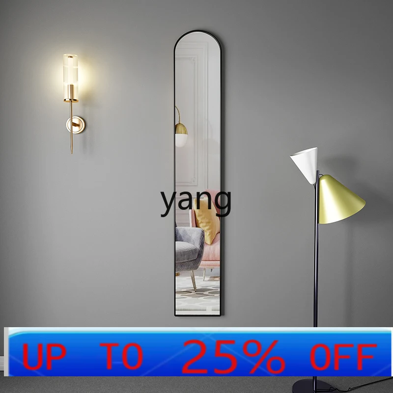 LH    Light Luxury HD Wall-Mounted Ultra-Narrow Floor Mirror Living Room Decoration Hallway Full-Length Mirror
