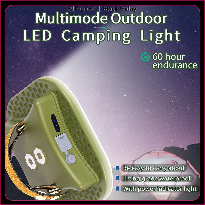 MOSLIGHTING 80W Rechargeable LED Camping Strong Light with Magnet Zoom Portable Torch Tent Light Work Maintenance Lighting