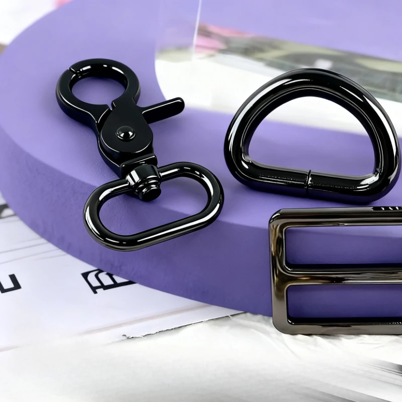 

2/5/10Sets 20-32mm Metal Snap Buckle Rotating Lobster Buckles D-Ring Bag Strap Link Clasp Keychain Hook DIY Hardware Accessories