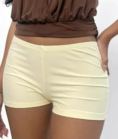 New Fashion Womens Solid Color Micro Shorts Casual Elastic Waist Slim Fit Skinny Shorts Lounge Shorts Hot Sale S-XL - Image 4