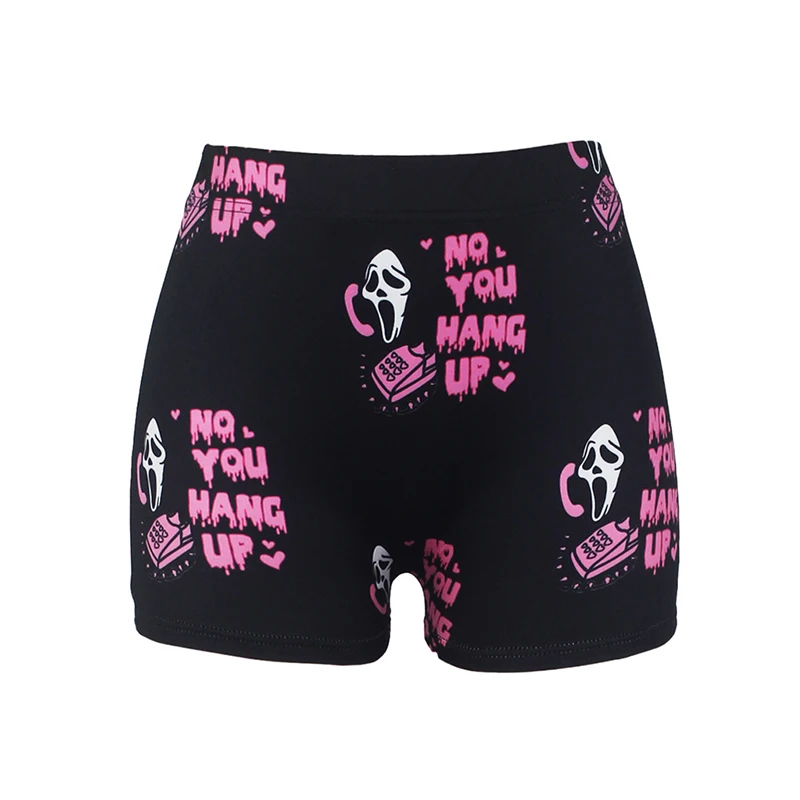 

Women's Yoga Shorts Cartoon Halloween Print Soft Breathable and High Elasticity Boxing Leggings Casual Sleepwear