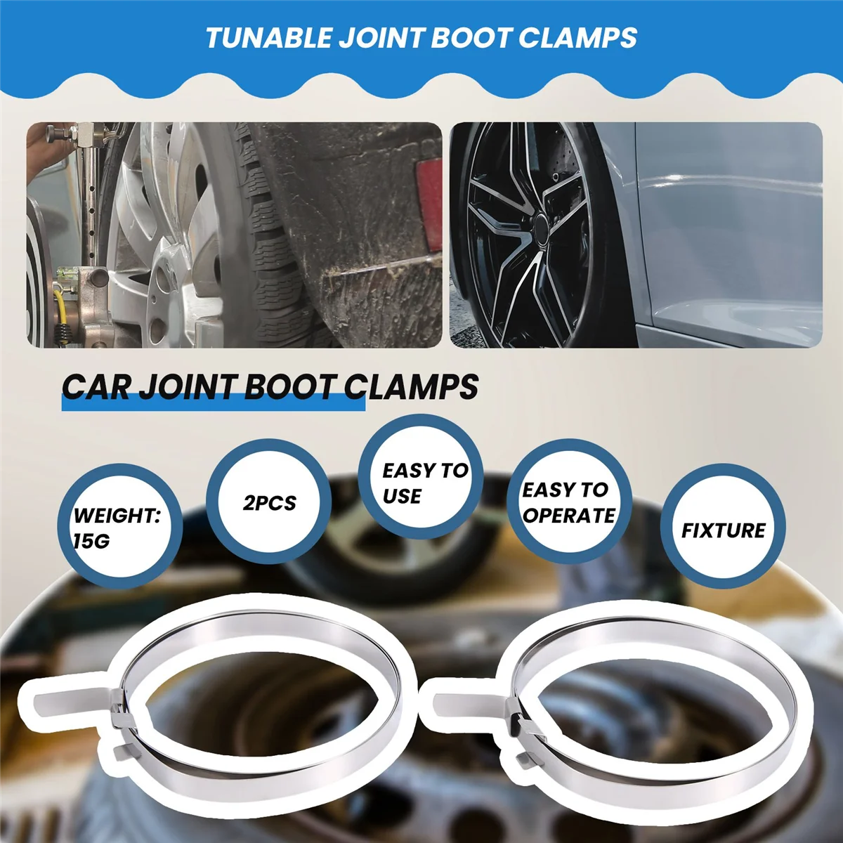 Vehicle Car Constant Velocity CV Joint Boot Clamp Clip Fastener 2 Pcs F