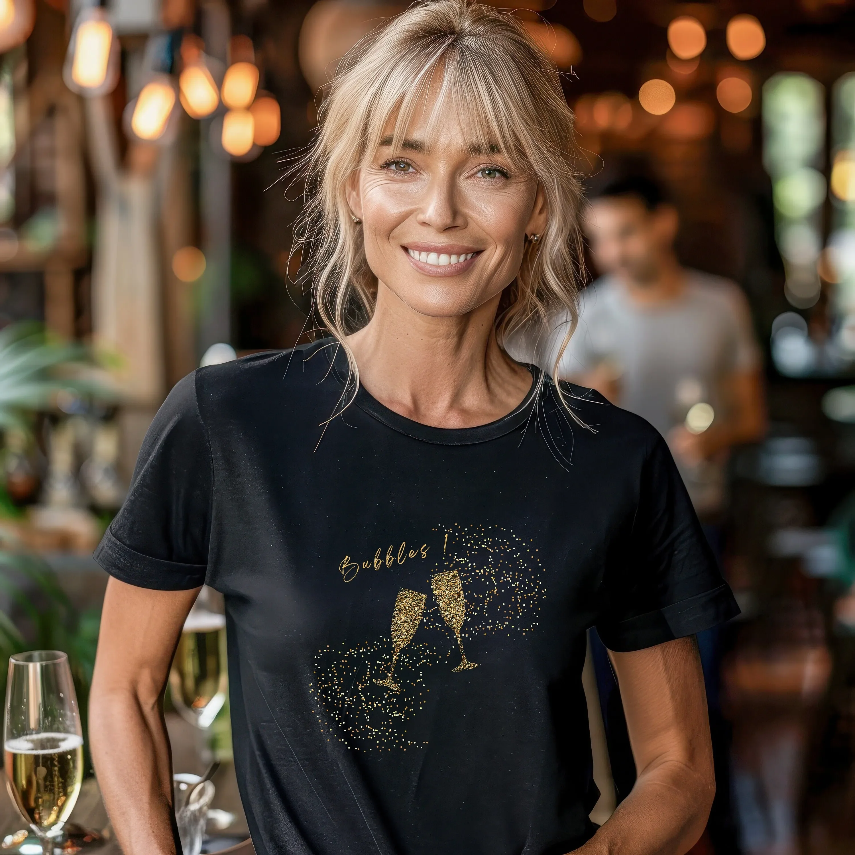 Champagne T Shirt Bubbles for Lovers and Sparkling Wine Fans Fun Foodie Bridal Shower