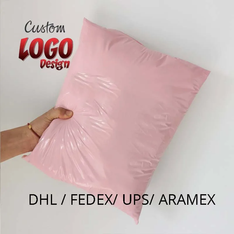 Custom pink black poly Courier Waterproof Mailing Bags recyclable clothing packages shipping bags plastic packaging