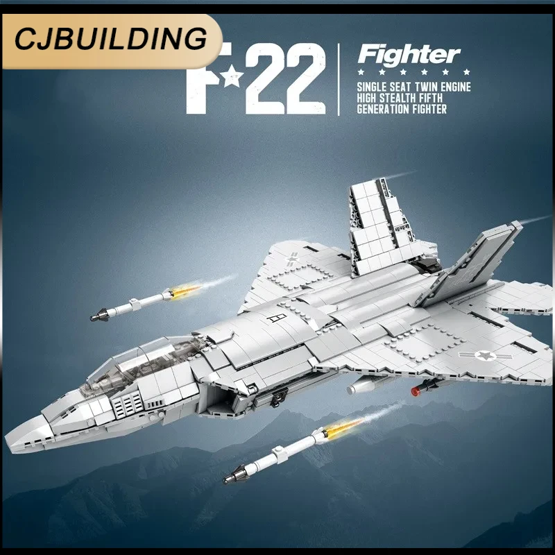 

Military Technical F22 Raptor Stealth Fighter Building Blocks World War WW2 Specia Force Soldiers Moc Bricks Kids Toys Gift