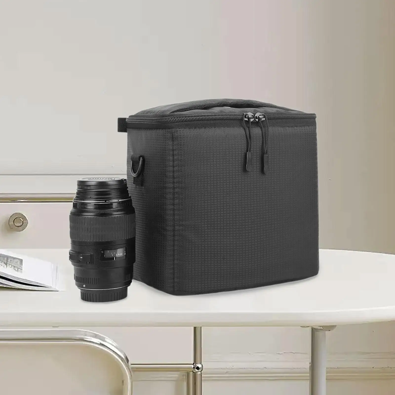 

Универсальная сумка для фотоаппарата с мягкой подкладкой и ручкой на молнии, внутренняя противоударная защитная сумка для фотосъемки DSLR Slr, домашних путешествий