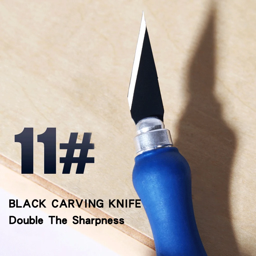 20PCS NO.11 Blades Black Steel Engraving Knives Blades Woodworking Tools SK5 high sharp Metal Blade Graver Craft Knives Blade