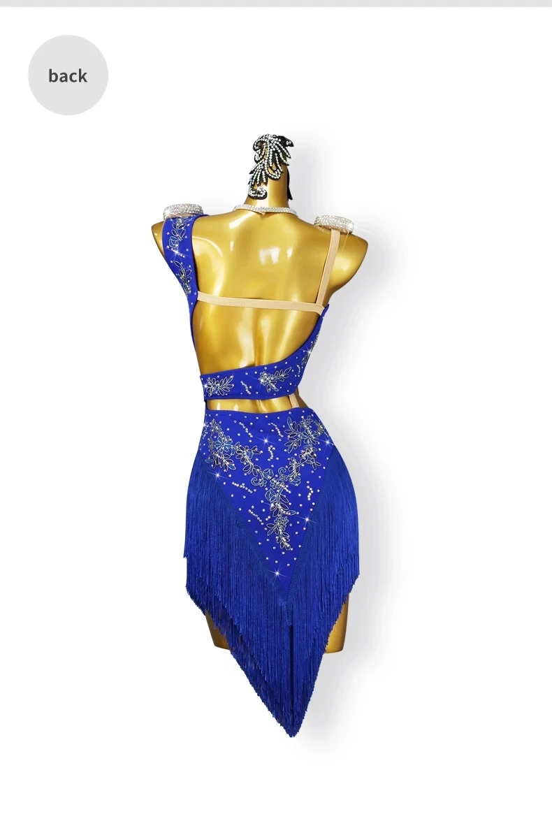 2026 Lateinamerikanische Tanzkleidung Damen Ballsaal-Partykleid Mädchen Midi-Rock Trainingskleidung Fransen-Wettkampf-Outfit Sexy Samba-Kostüm – Detail 10