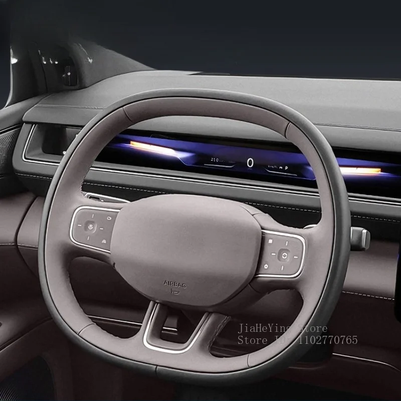 

DIY Hand-sewn Leather Car Steering Wheel Cover for NIO ES8 2026 Anti-slip Handle Cover Decorative Interior Accessory