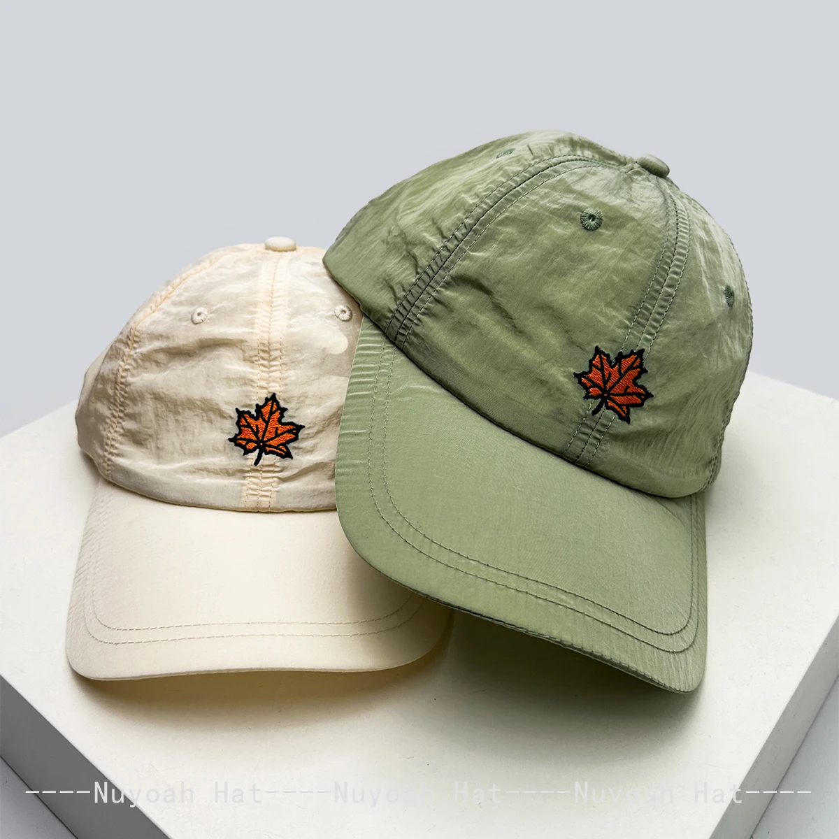 Quick Drying Embroidered Maple Leaf Baseball Hats Sunshade New Unisex Simple Breathable Korean Versatile Peaked Caps Fashion ins