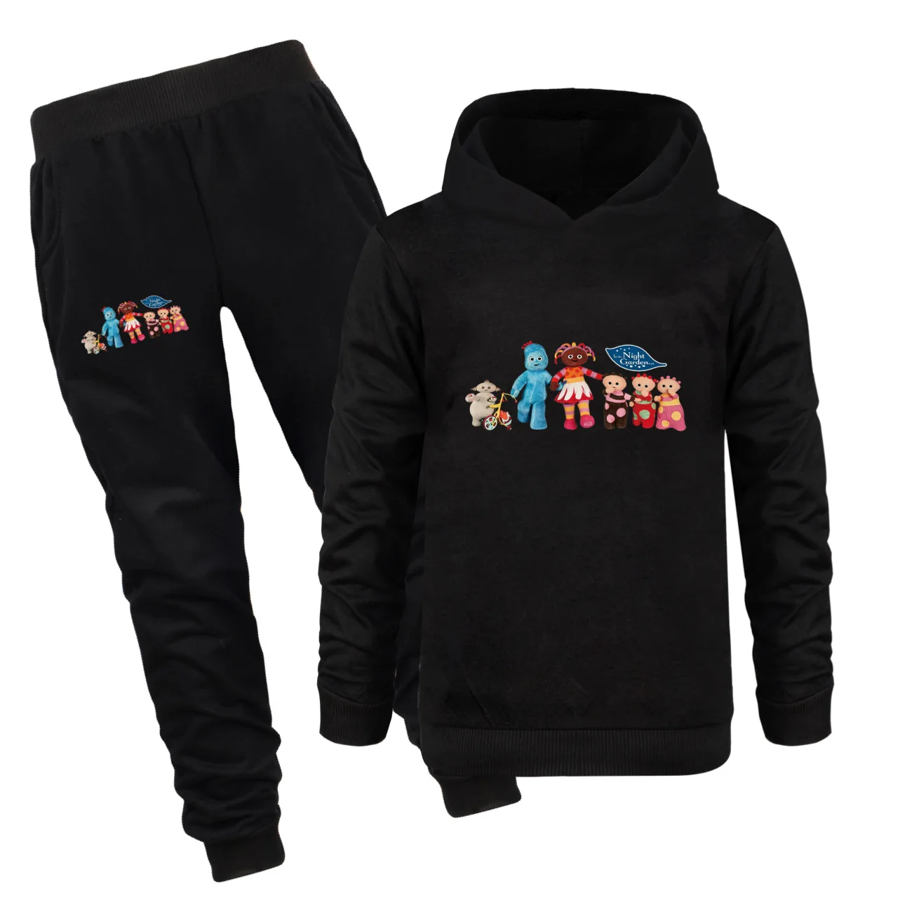 Makka Pakka Hoodie Kids in The Night Garden Clothes Boys Girls Cartoon Hooded Sweatshirts Trousers 2pcs Sets Children Sportsuits
