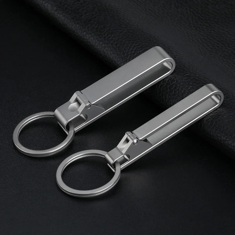 Luxury Titanium Men Belt Car Key Chain Durable Lightweight EDC Waist Hanging Buckle for Key Ring Holder Keychain Best Gifts