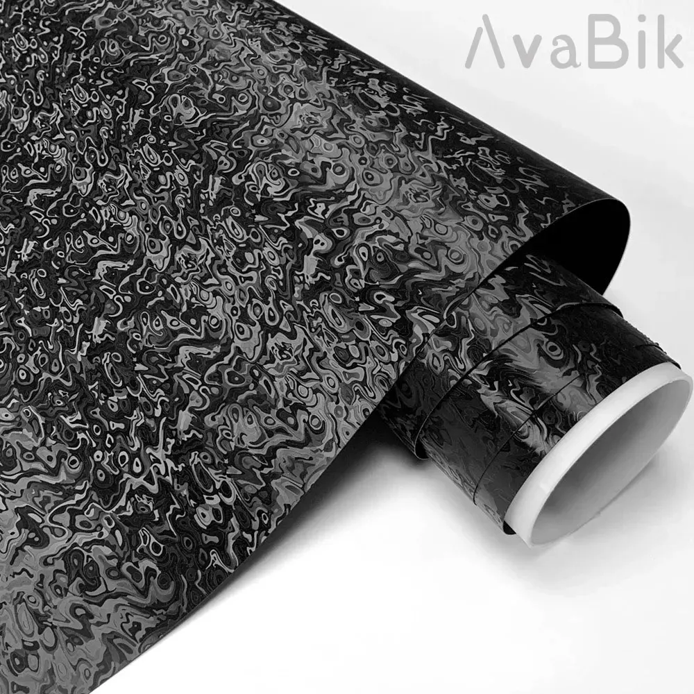 

New PET HD Black Premium Damaskus 3D Forged Carbon Fiber Wrapping Vinyl Covering Film PPF With Air Release Initial Low Tack Glue