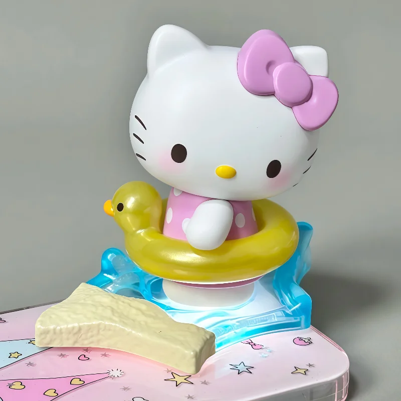 

Предпродажа, оригинальная серия Sanrio Hello Kitty Summer Vibes, слепая коробка, набор фигурок Kawaii для декора стола, милый коллекционный подарок для девочек