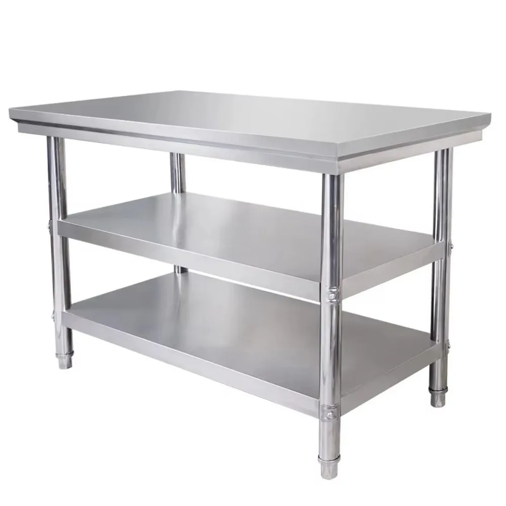 Commercial Stainless Steel Work Bench Table Heavy Duty Kitchen Prep Table for Hotel Restaurant