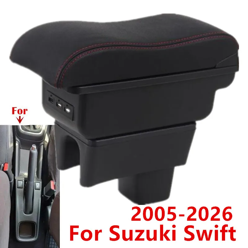 Reposabrazos para Suzuki Swift, Caja de Almacenamiento Interior para Coche Suzuki Swift 2005-2026, Accesorios Dedicados para Coche