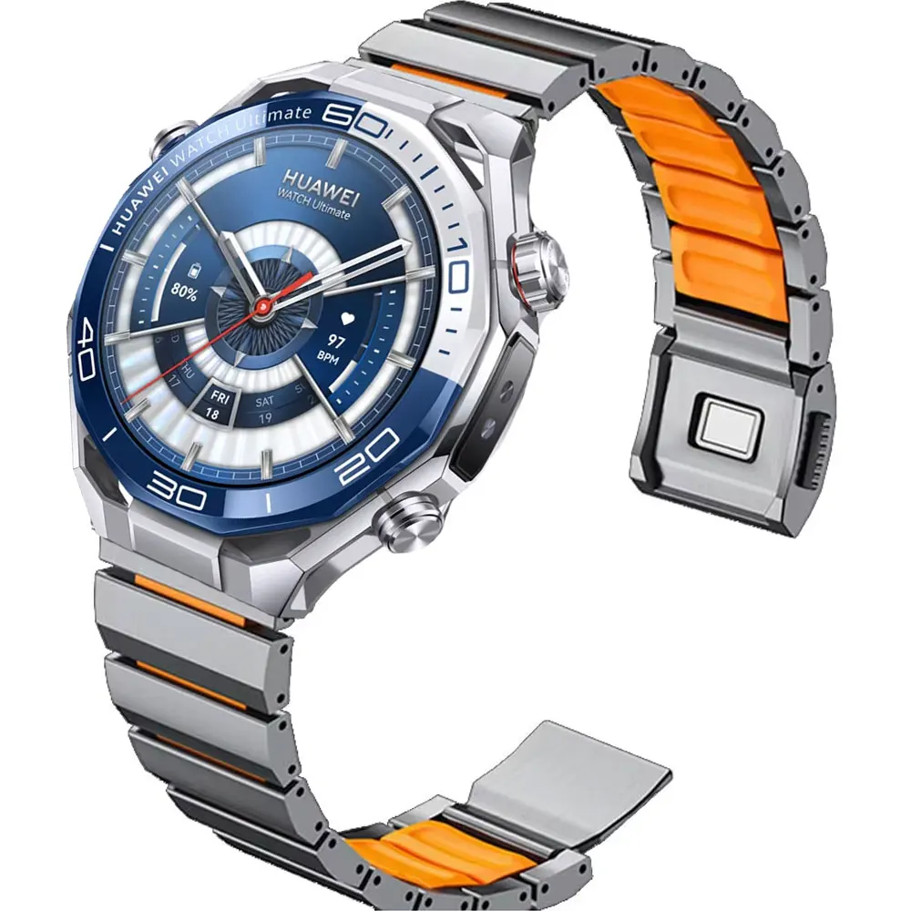 huawei-watch-ultimate-2-watch-gt7pro-gt7-6-46mm用チタン製ブレスレット、honor-watch-6pro-6plus用マグネット式ストラップ、22mmウォッチバンド