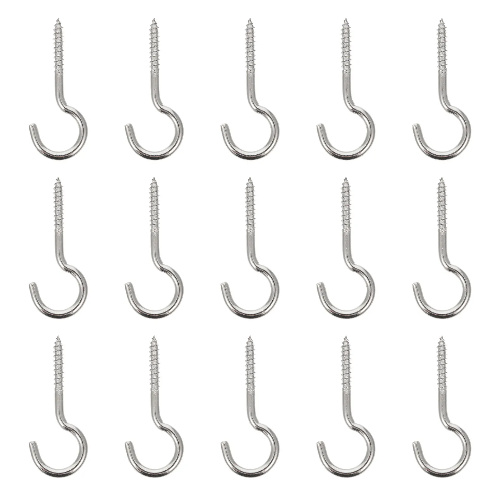

20pcs Stainless Steel Drywall Eye Screws Hooks Screw-in Detachable Silver Ceiling Hooks for Hanging Plant Pot Tools