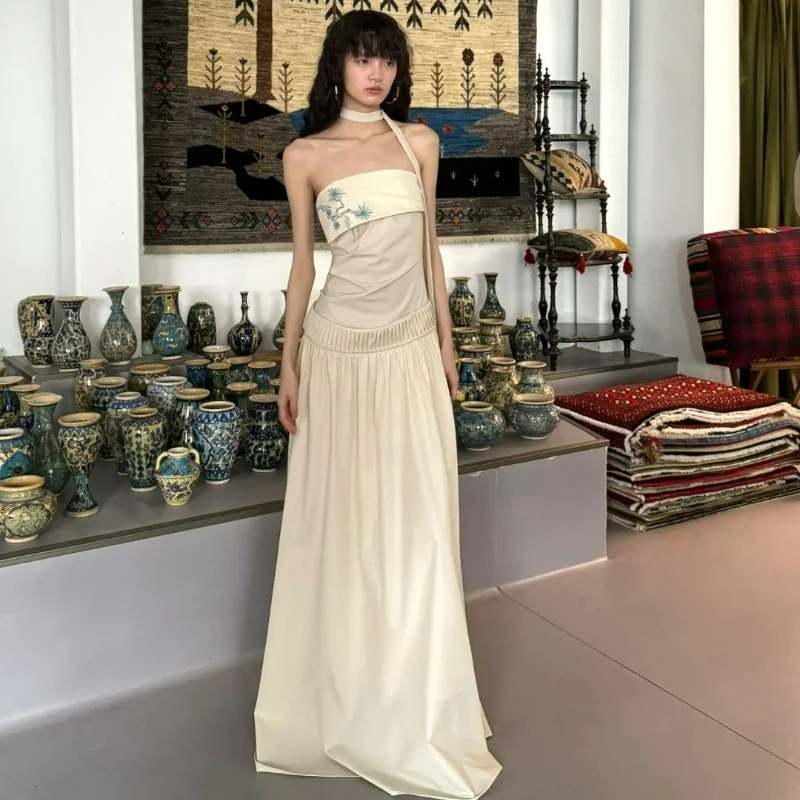 

Новое женское платье в китайском стиле, ретро, без бретелек, летнее, модное, 2026 года, имитация двух частей, стройнящее, для создания эффекта стройности, длинная юбка для стильных девушек