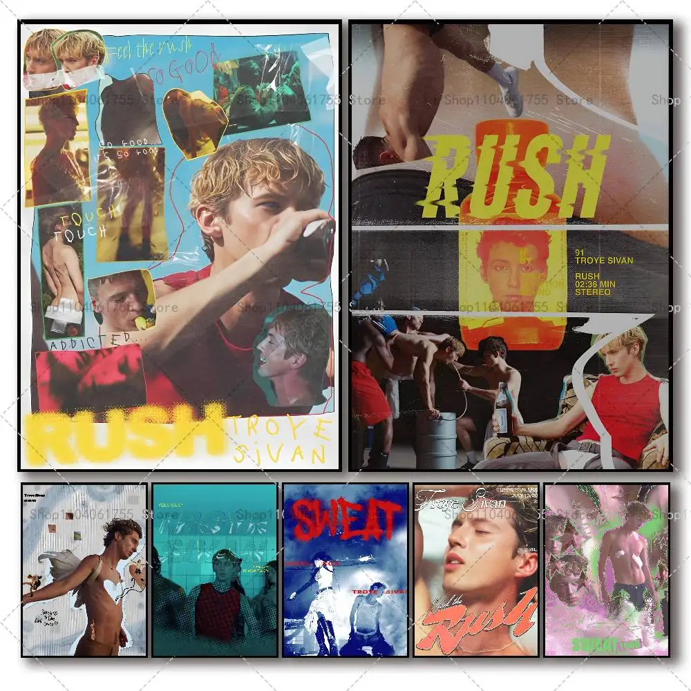 Pósteres del cantante australiano T-Troye Sivan, decoraciones artísticas de pared autoadhesivas de alta calidad, impresiones en color, pegajosas