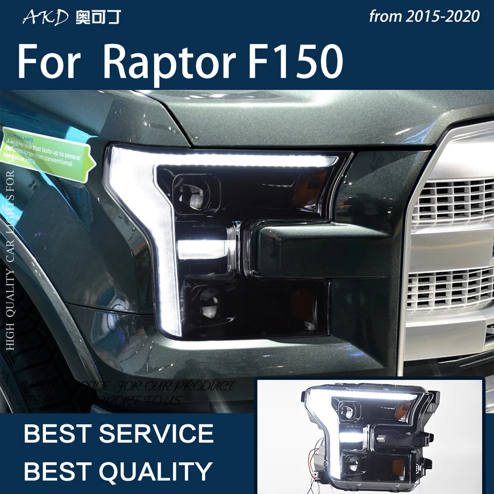 Car Lights for Raptor Tremor F150 2015-2020 F-150 Pick-up LED Auto Headlights Assembly Upgrade DRL Bifocal Lens Lamp Accessories