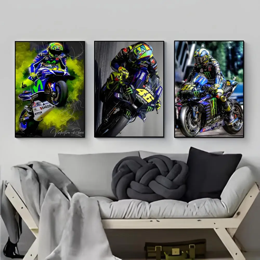 Motorcycle Racer V-Valentino R-Rossies Poster Poster HD  Waterproof Wall Sticker Bar Living Room Decor Gift