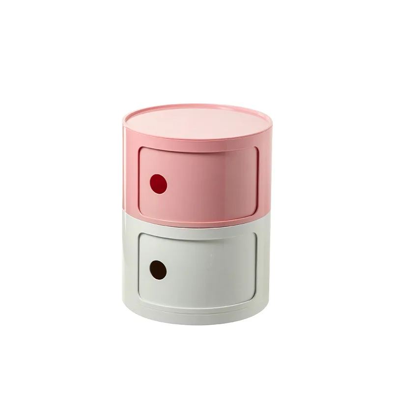 

Medieval color matching ins round bedside table small apartment storage side cabinet Nordic simple bedroom storage cabinet