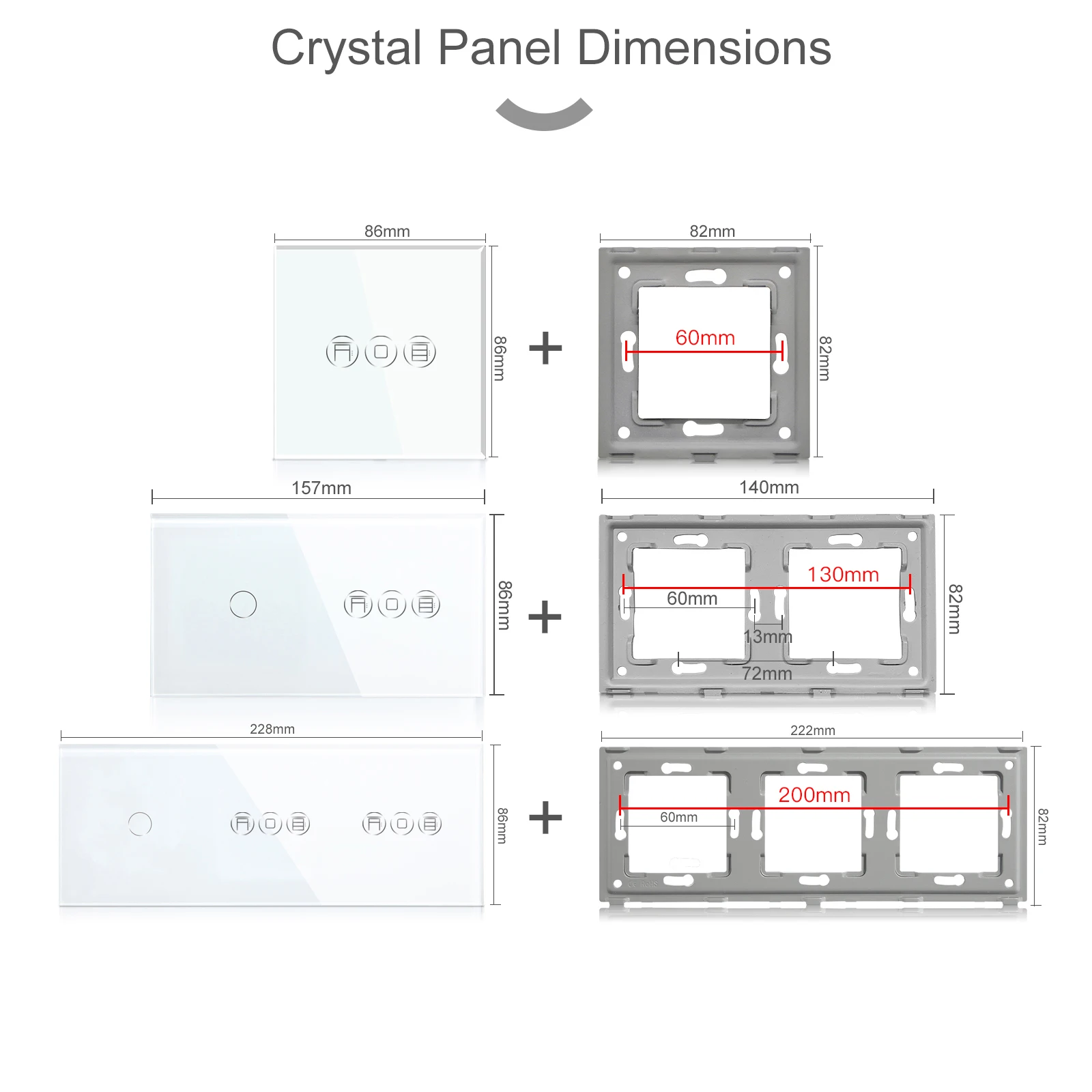 BSEED Zigbee Smart Blinds Roller Shutter Swith 1/2/3Gang Smart Light Switches Function Parts Glass Panel DIY Free Combination