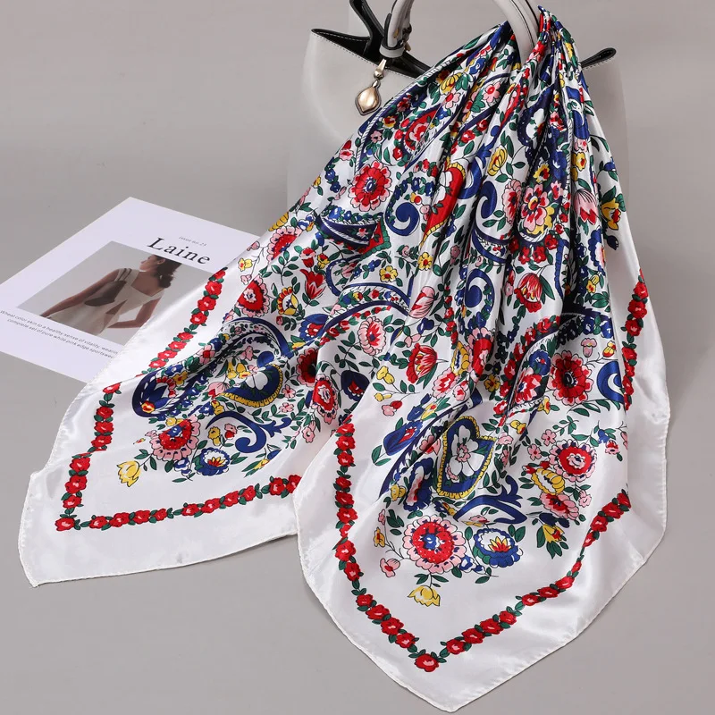 

Lightweight Square Scarf in Soft Silk Blend Fabric