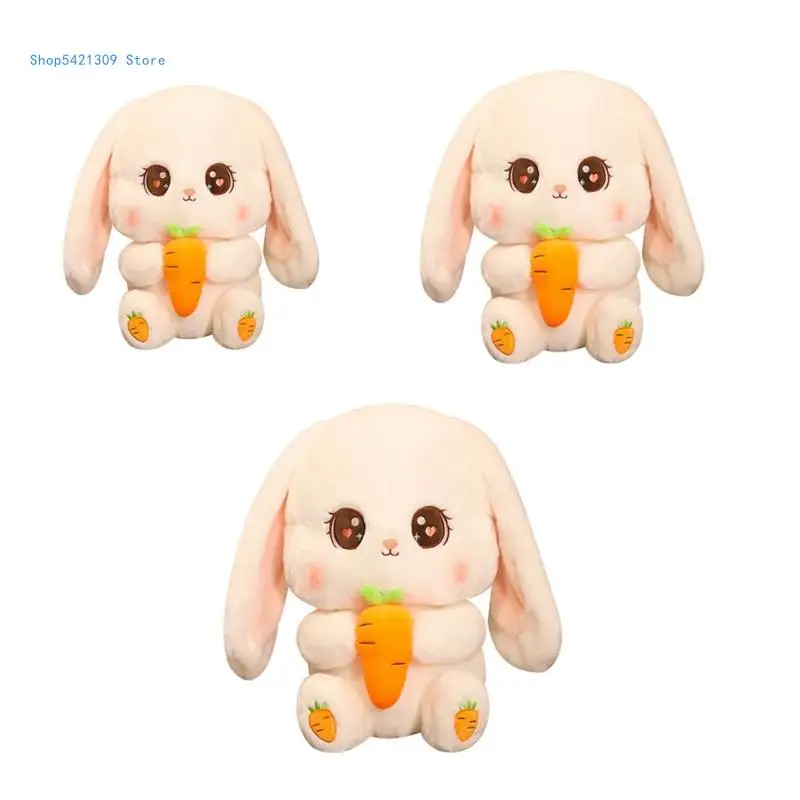 85WA Rabbit Stuffed Animal Baby Plush Cuddly Toy Soft Bunny Gift for Kids Boys Girls Home Decorations Three Sizes