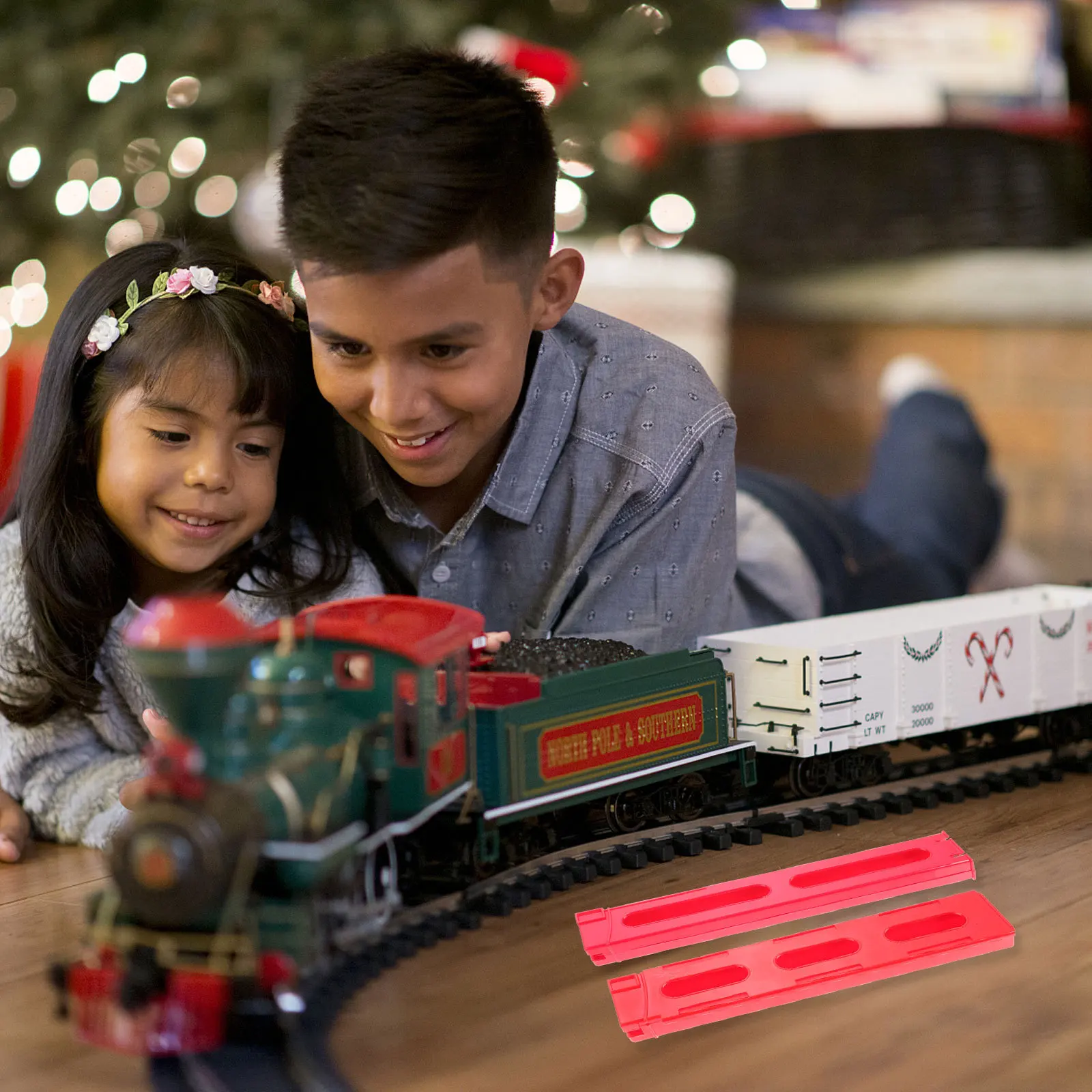 2 pçs acessórios de extensão de trem dominó diy crianças clipes de dominó de plástico tamanho compacto material seguro plástico brinquedo dominó clipes