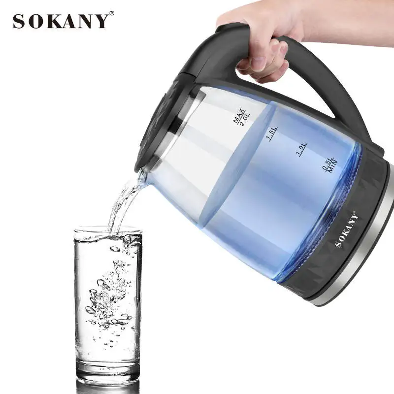 2L Glass Electric Kettle Tea Coffee Thermo Pot Appliances Kitchen Smart Kettle Quick Heating Electric Boiling 220V Sonifer