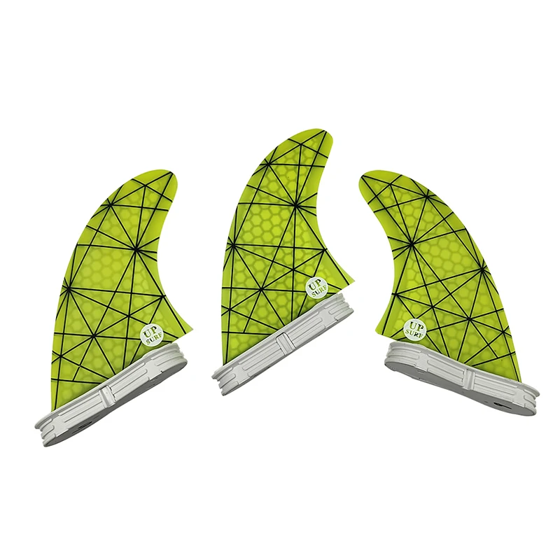 SUP Board Double Tabs 2 M/L Size Yellow Color Surfboard Fins Tri Fin Set Good Quality Fibreglass Surf Fin Water Sports