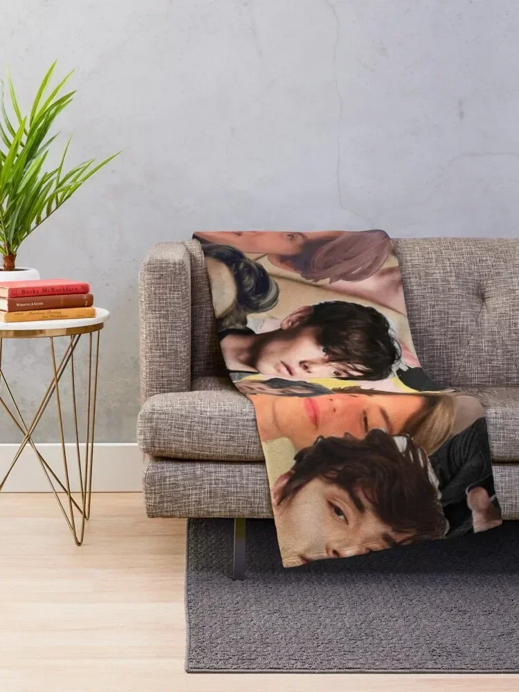 Louis Partridge Photo Collage Throw Blanket Giant Sofa Flannel Fabric funny gift Blankets