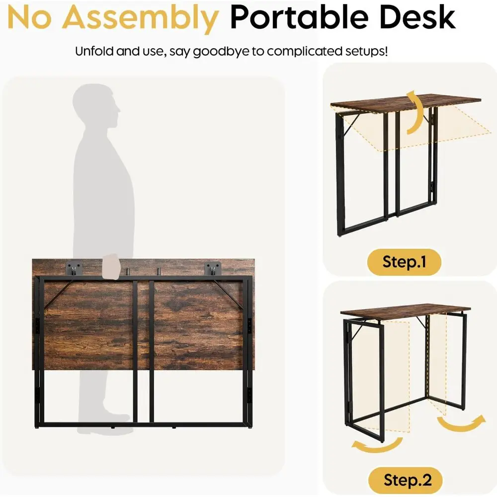Scrivania pieghevole in legno da 31,5 salvaspazio per ufficio domestico, scrittura e studio: facile installazione