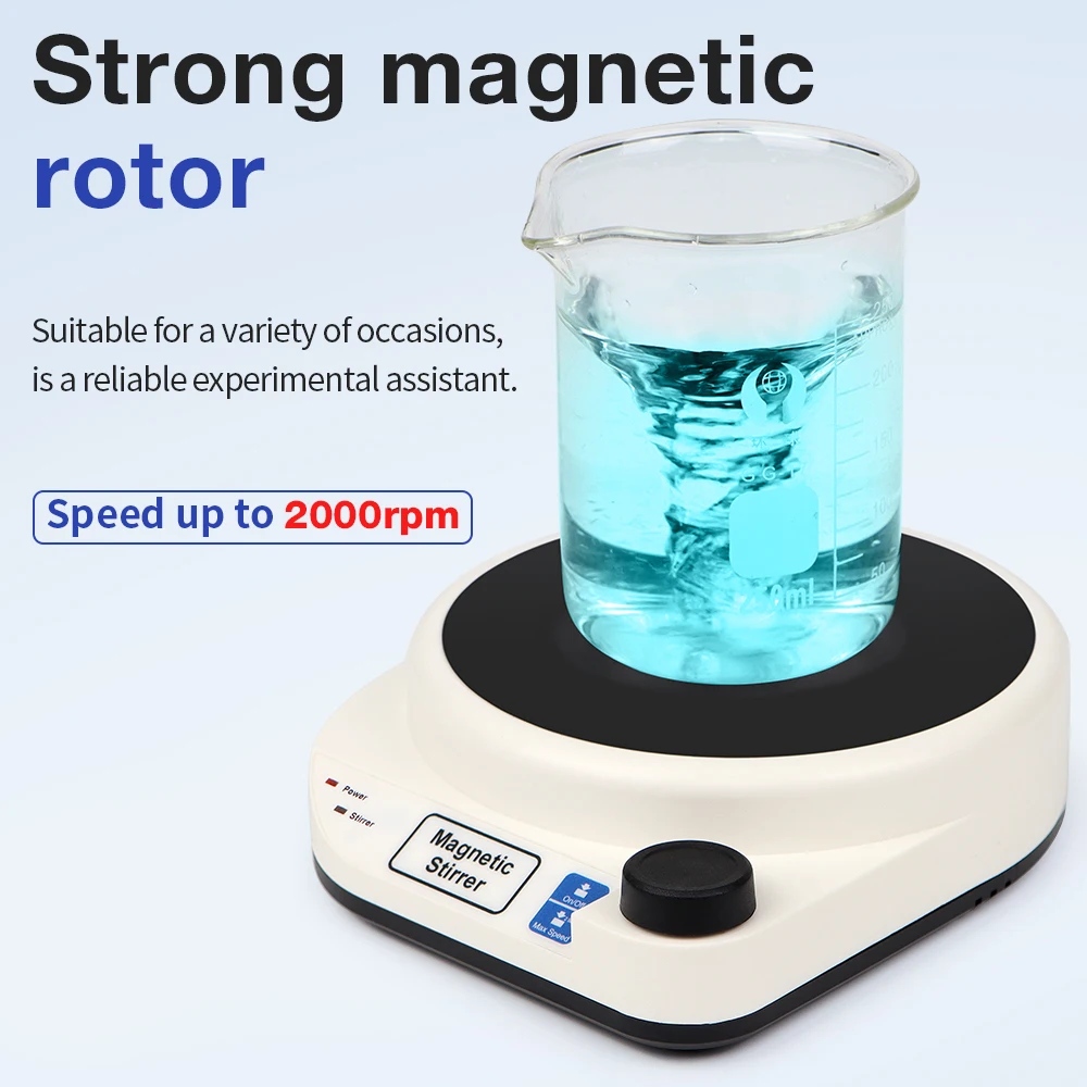 JUANJUAN Mini Magnetic Stirrer 2000rpm Laboratory Supplies Magnetic Mixer 3L 5L Liquid Mixer AC 240V EU Plug With Stir Bar