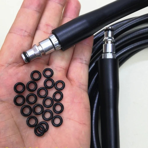 Imagen 2 del producto Pistola de agua de alta presión, salida de limpieza, junta tórica, anillo de goma, accesorios negros para máquina de lavado de coches, accesorios para pistola de agua de belleza para coche