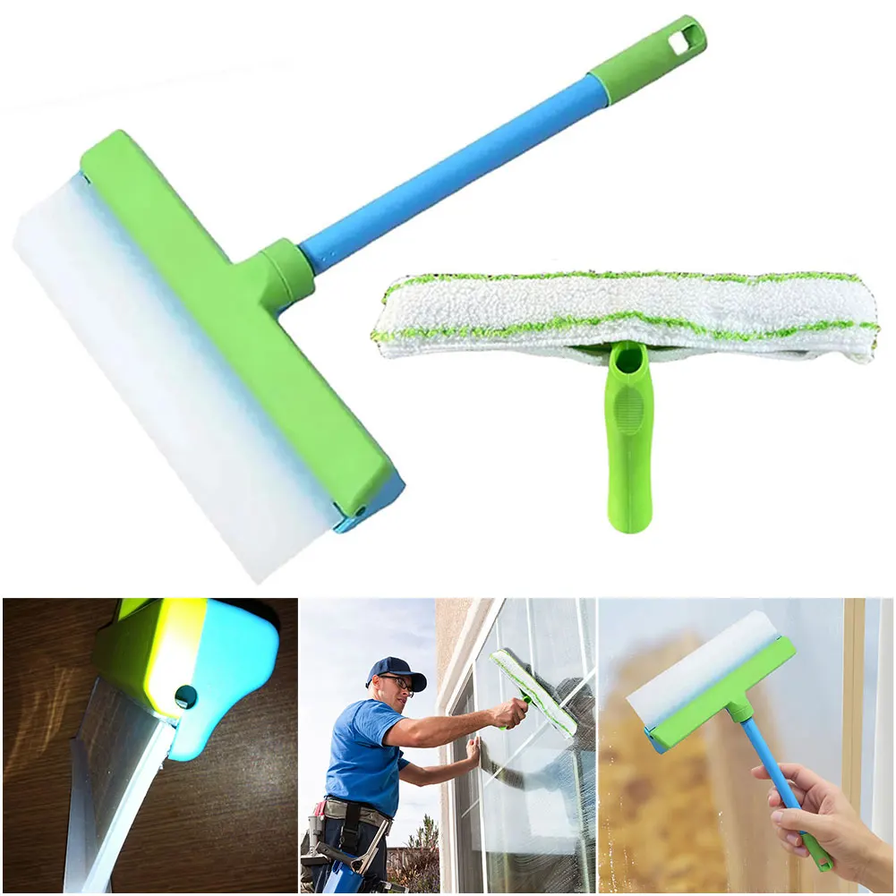 

Silicone Window Squeegee Kit Anti-Slip Multifunction Clean Scraper Wear Resist Microfiber Cleaning Mop Car Cleaning Wiping Tools
