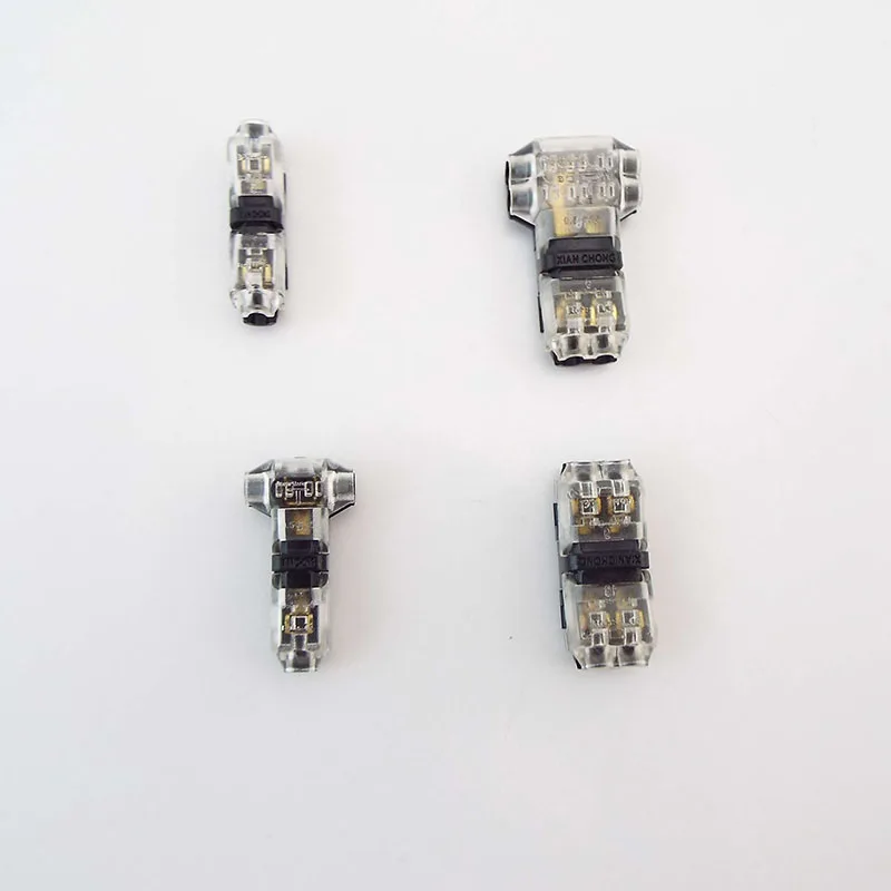 D1 T1 t2 H2 T Type Scotch Lock Quick Wire Connectors 2 Pin Cable 3 Way No Soldering Compact Crimp Terminal Block For LED Strip P