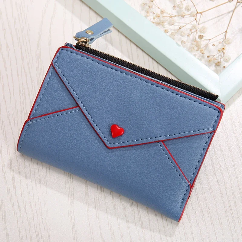 Short Wallet Women Cute Love Wallets Tassel Fashion Hasp Coin Purse Card Holder Female Clutch Money Bag PU Leather Lady Purses