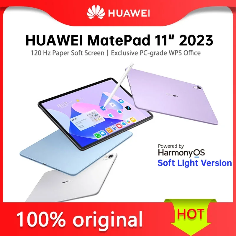 Huawei-MatePad 11 2023 Tablet, 120 Hz Classe PC, Escritório WPS, Qualcomm Snapdragon 870, Versão Soft Light