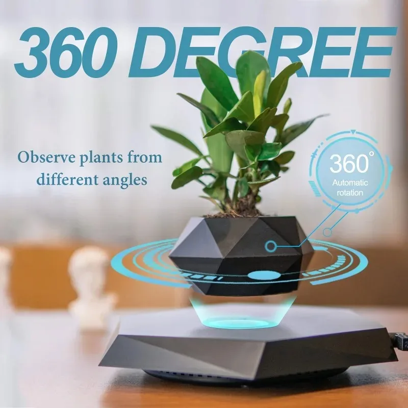 Levitating Plant Pot Floating Air Bonsai Pot Suspension Flower Pot Planter for Desk Decoration