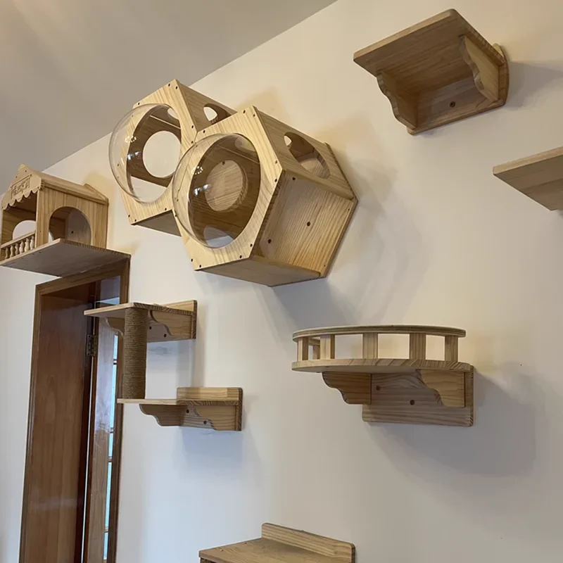 Árbol para gatos de pared con rascador sisal, puente y cama suave - imagen 2