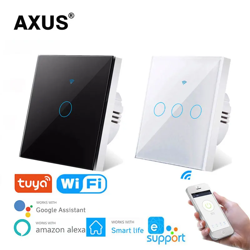AXUS קיר מתגי Tuya חכם חיים בית בית WiFi אלחוטי מרחוק מגע חיישן בקרת 86 Wifi חכם מתג Alexa Google בית