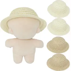 Mini Handmade Dollhouse Miniature Tassel Straw Knitted Hat for 10cm Cotton Dolls Hat Accessories Doll House Hand Weaved Hats