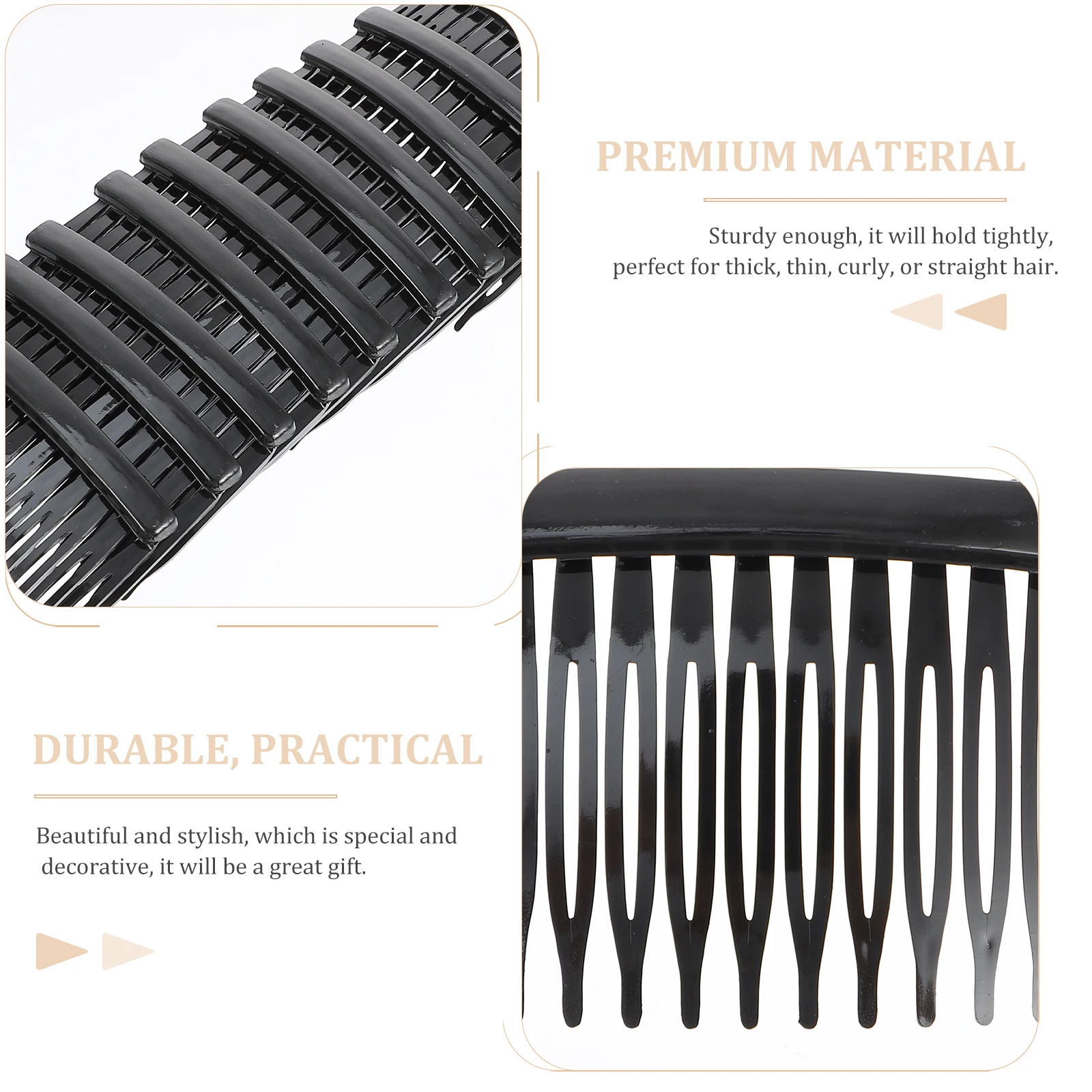 

50 Pcs Comb Hair Clip Cordless Side Clips Black Combs Accessories Small Decorative
