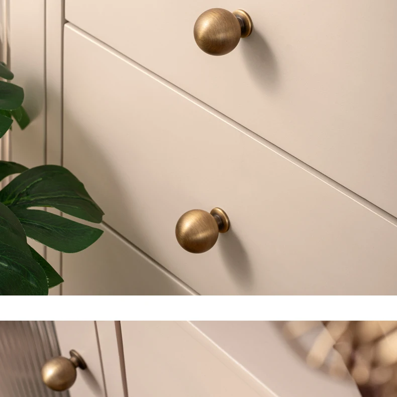 Round antique brushed brass cabinet knob — supplier illustration 9