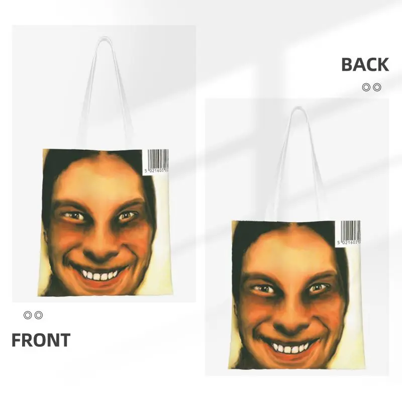 Custom Aphex Twin Canvas Shopping Bag donna riciclaggio generi alimentari British Electronic Music Artist Tote Shopper Bags